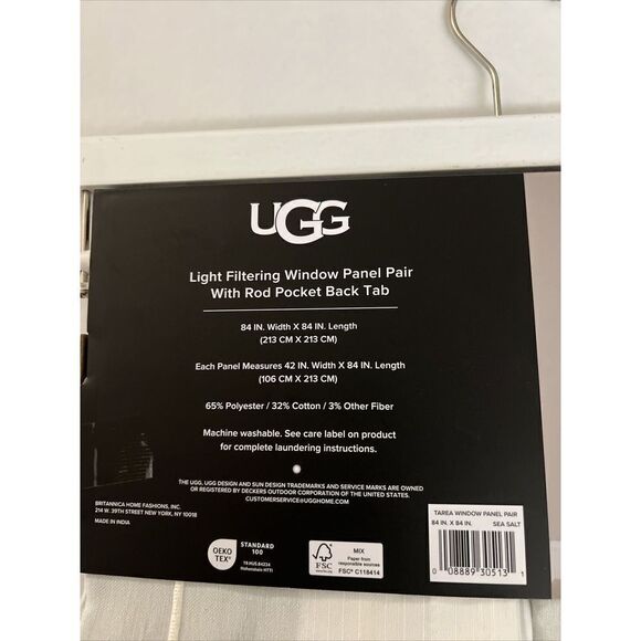 UGG Tarea Set 2 Light Filter Window Panels/Curtains Rod Back Tab Gray Violet 84" - Picture 4 of 7